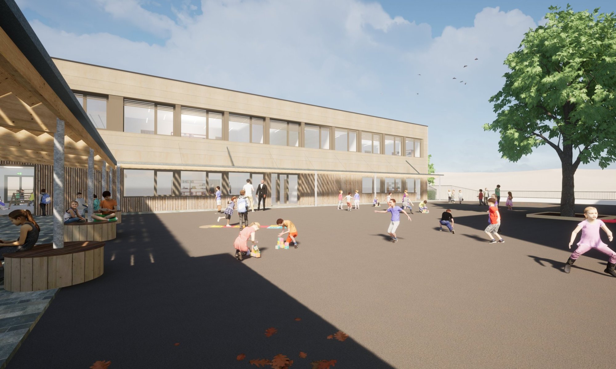 Réhabilitation énergétique, extension pour motricité et préau  du groupe scolaire - photo 3